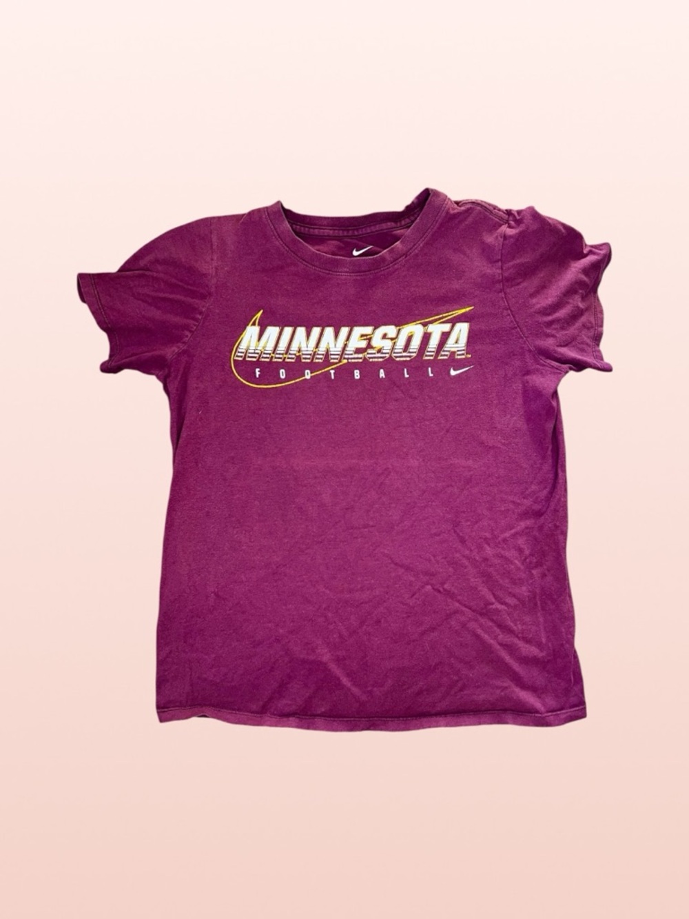 Nike Kids Maroon Minnesota Football Short Sleeve Tee, Size Medium